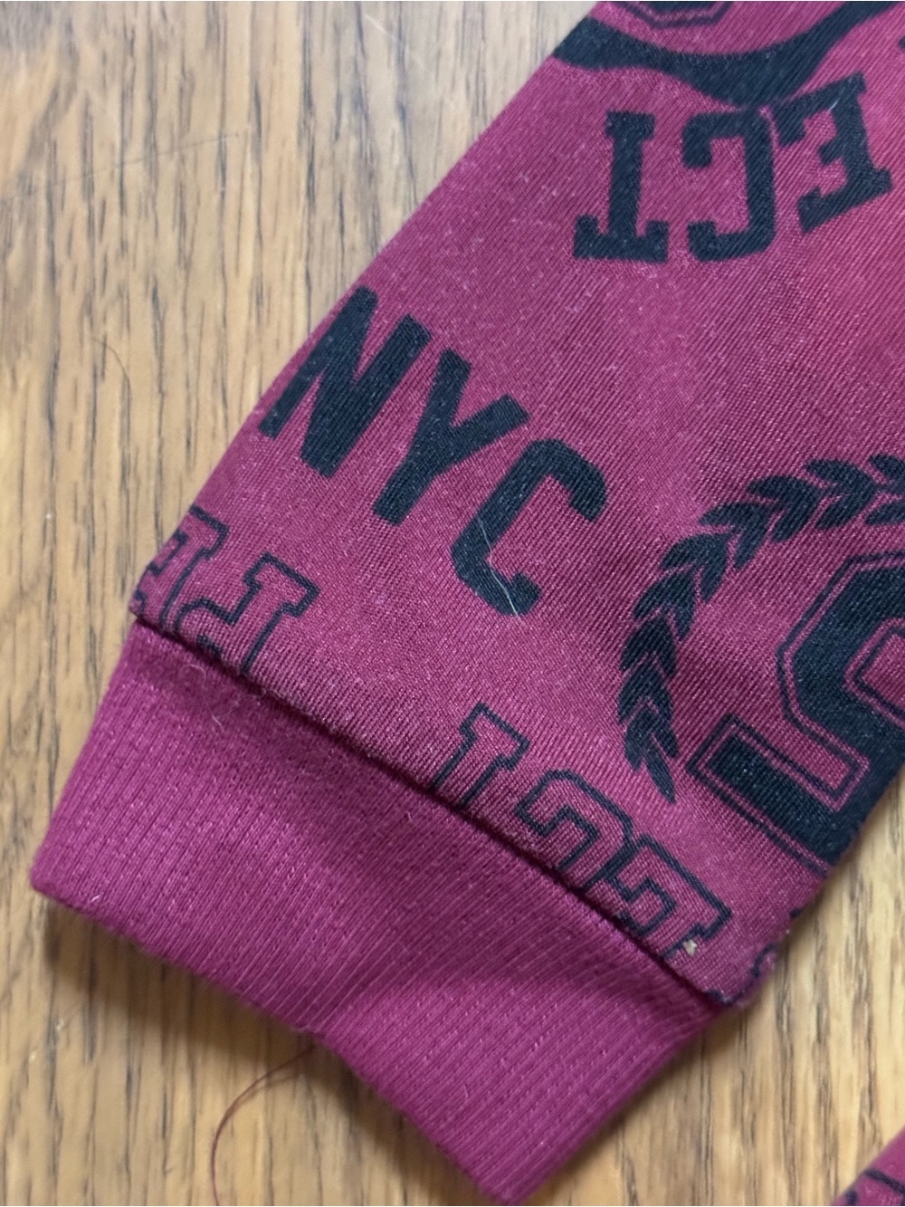 Girls Burgundy Graphic Ruffle-Shoulder Casual Dress. Sporty Varsity - Picture 5 of 9